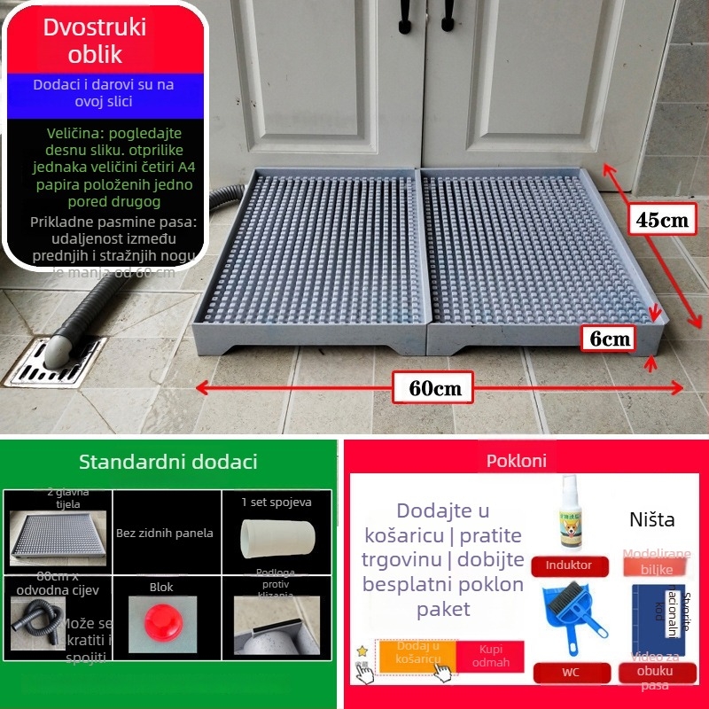 Toalet za pse s automatskim čišćenjem i posudom za obuku mokrenja — Materijal: Drugo; Nije uvezeno; Nema ovlaštene privatne marke; Nije poklon