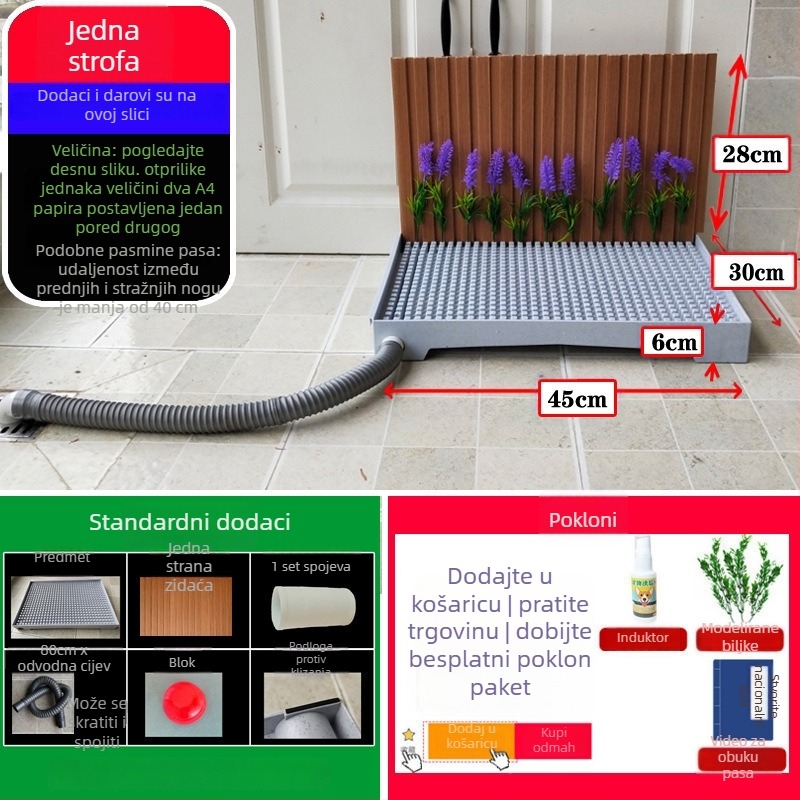 Toalet za pse s automatskim čišćenjem i posudom za obuku mokrenja — Materijal: Drugo; Nije uvezeno; Nema ovlaštene privatne marke; Nije poklon