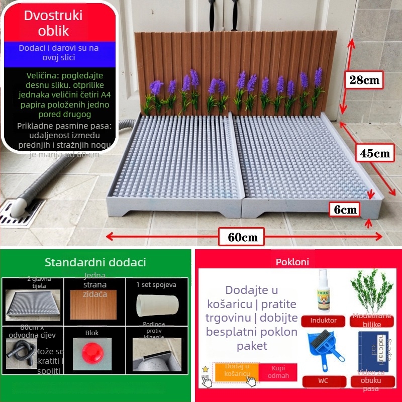 Toalet za pse s automatskim čišćenjem i posudom za obuku mokrenja — Materijal: Drugo; Nije uvezeno; Nema ovlaštene privatne marke; Nije poklon