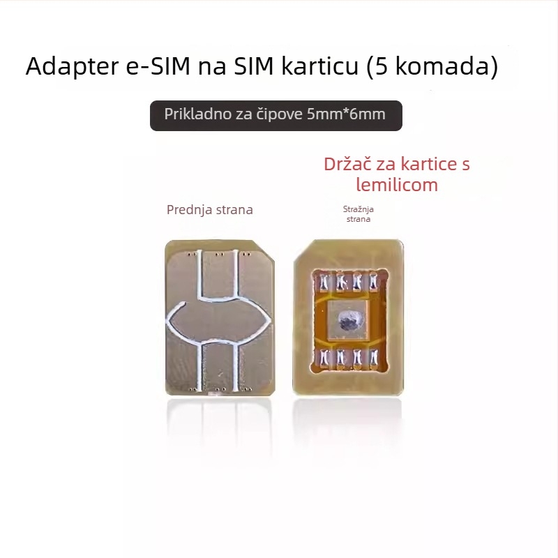 Pametni sat adapter ploča: eSIM na Nano-SIM, otpornost na visoke temperature, DIY paket, USB 1.1 sučelje
