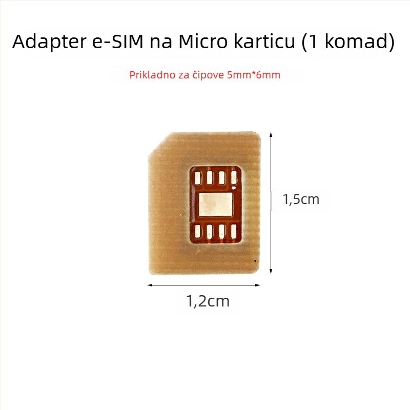 Pametni sat adapter ploča: eSIM na Nano-SIM, otpornost na visoke temperature, DIY paket, USB 1.1 sučelje
