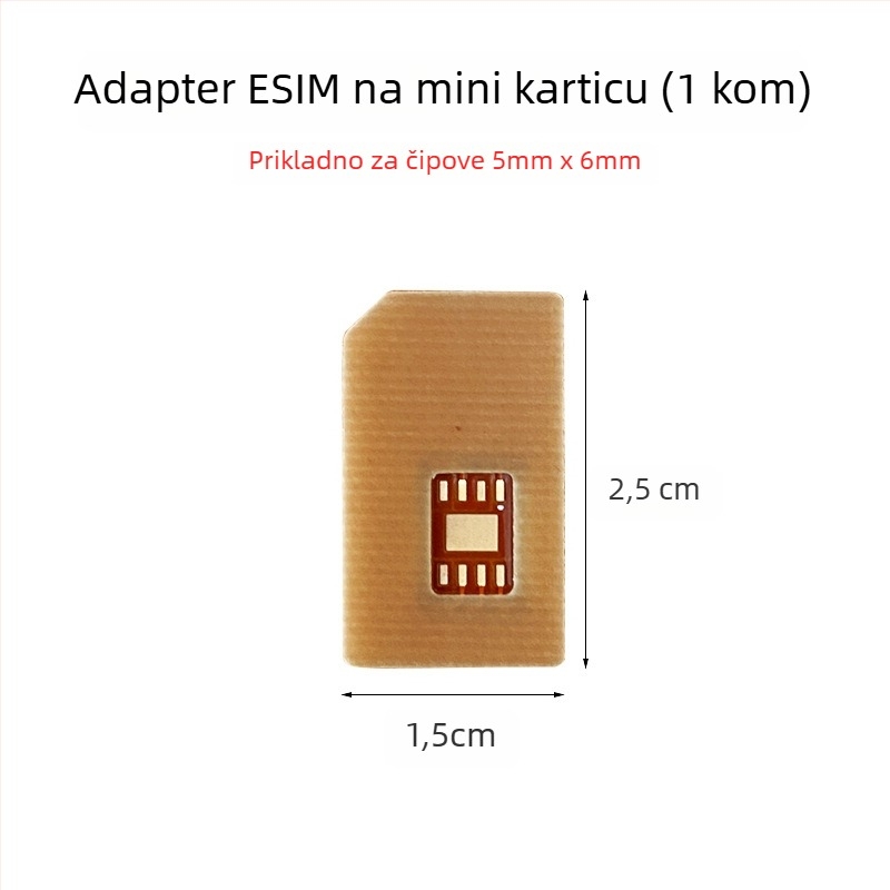 Pametni sat adapter ploča: eSIM na Nano-SIM, otpornost na visoke temperature, DIY paket, USB 1.1 sučelje