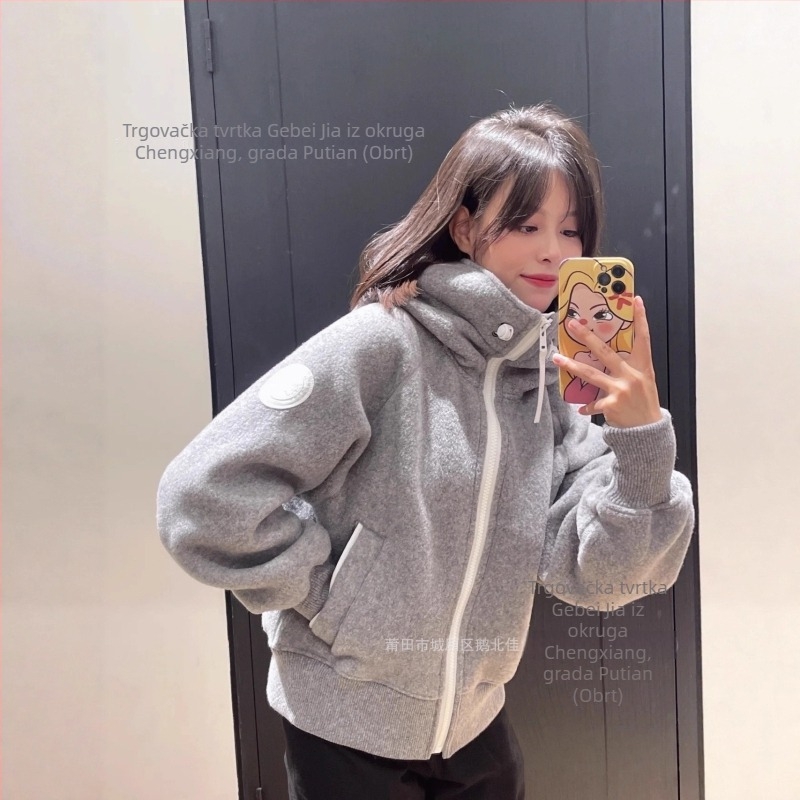 Chilliwack Hoodie od flisa s vunom – bomber stil, uska silueta, dugi rukavi