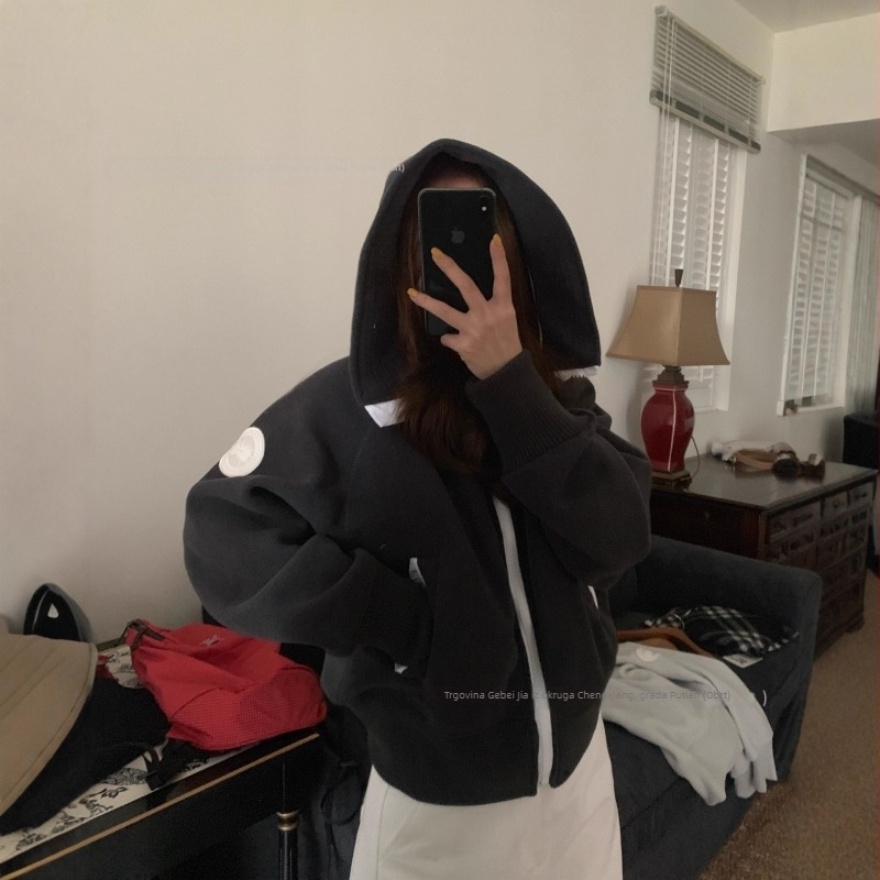 Chilliwack Hoodie od flisa s vunom – bomber stil, uska silueta, dugi rukavi