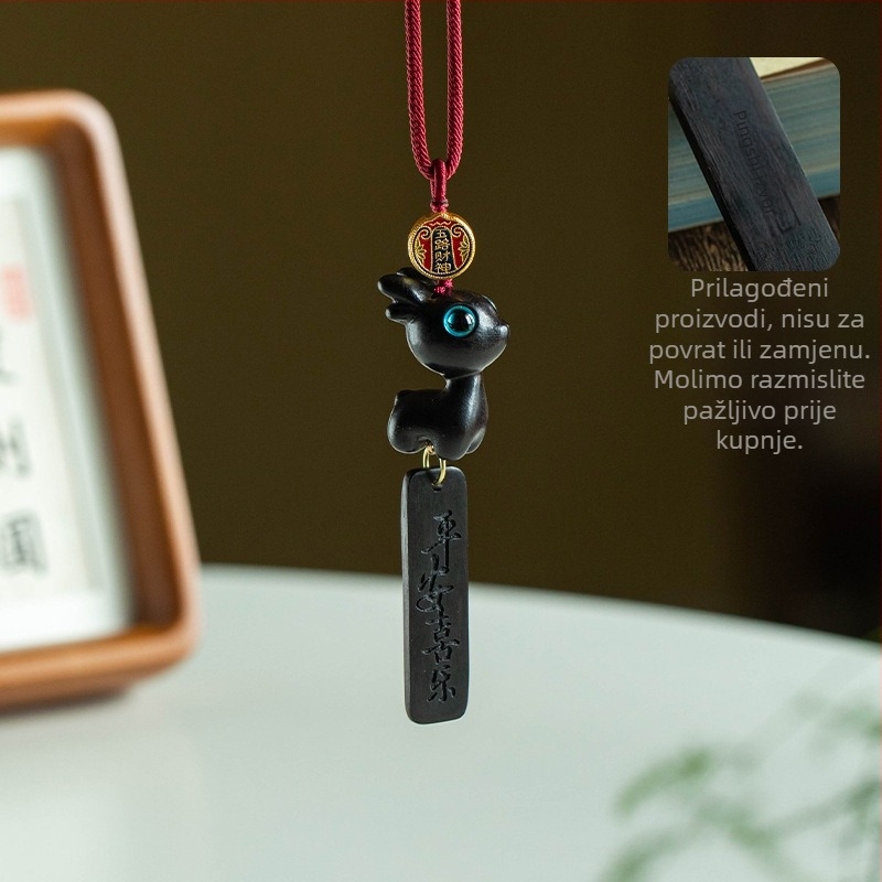 Auto ukrasa od drveta u obliku jelena, crtani stil, aromatična funkcija