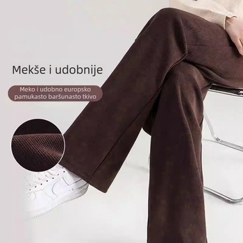 Hlače za trudnice – Podrška trbuhu, Opušten kroj (Chenille tkanina, Spandex <30%, Zadržavaju toplinu)
