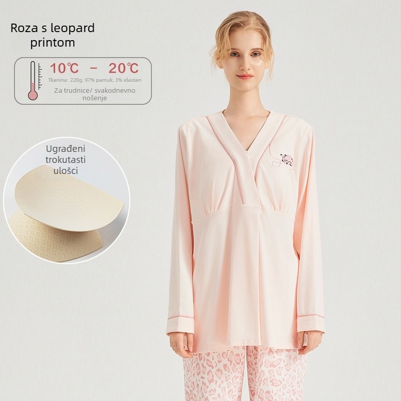 Set odjeće za majčinstvo i dojenje, 95–100% pamuk, gusta tkanina 201–250 g/m², dugi rukavi, hlače
