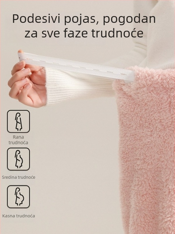 Trudničke hlače s flecom za toplu proljetno-jesensku sezonu, široki kroj, visok struk, ne stišu trbuh, pogodne i za manje i za plus veličine