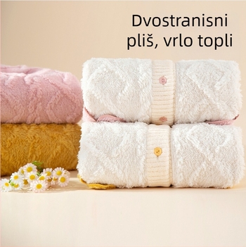 Ženski flanelni pidžama set za jesen–zimu, debeli flanel, mekan pamuk velur, udoban kućni odjev, pogodan i za nošenje vani