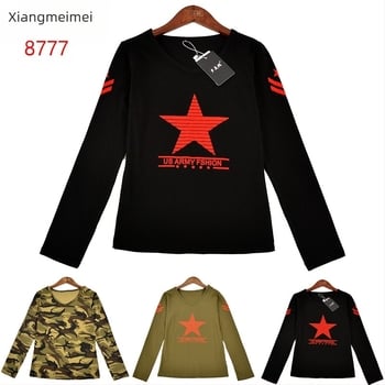 Set plesnih majica s dugim rukavima, V-izrez, ravni kroj, uzorak petokrake zvijezde