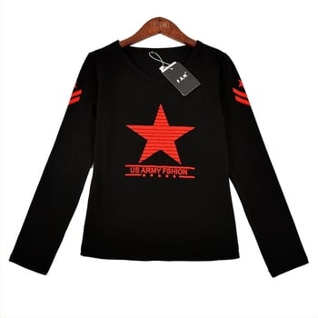 Set plesnih majica s dugim rukavima, V-izrez, ravni kroj, uzorak petokrake zvijezde