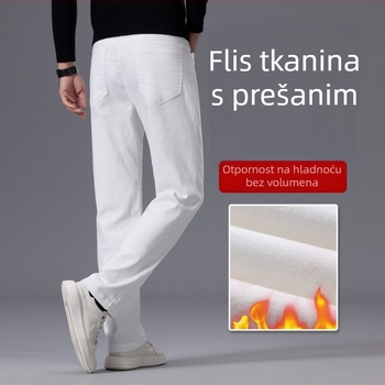 Traperice od pamuka, visoki pojas, zip zatvarač, ravni kroj