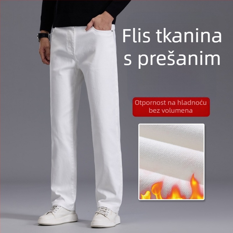 Traperice od pamuka, visoki pojas, zip zatvarač, ravni kroj
