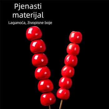 Simulirani plod kandiranog voća kao rekvizita za scensku izvedbu i dječju fotografiju — Tip: simulirani plod; Materijal: mjehurić; Izrada: polu ručna i polu mehanička; Personalizacija: dostupna