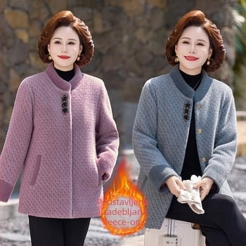 Kaput od chenillea sa kragnom od krzna, srednja duljina, dugi rukavi, mješavina spandexa, Zima 2025