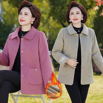 Ženska kratka topla jakna od chenille tkanine sa Spandexom, jesen-zimsko vanjsko odijevanje, džepovi, vezenje i gumbа, polo ovratnik