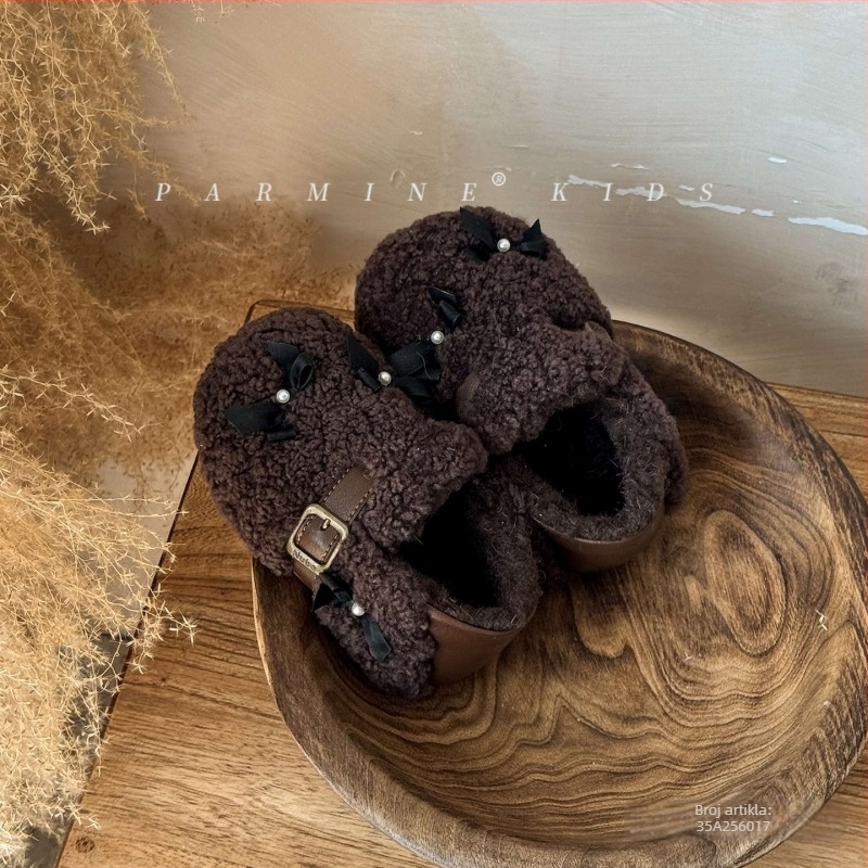 Zimske tenisice za djevojčice s vunenim gornjim dijelom i flekser podstavom, unisex (Dob: 1–3 / 4–6 / 7–12; Materijal gornjeg: Vuna; Sezona: Zima 2025)