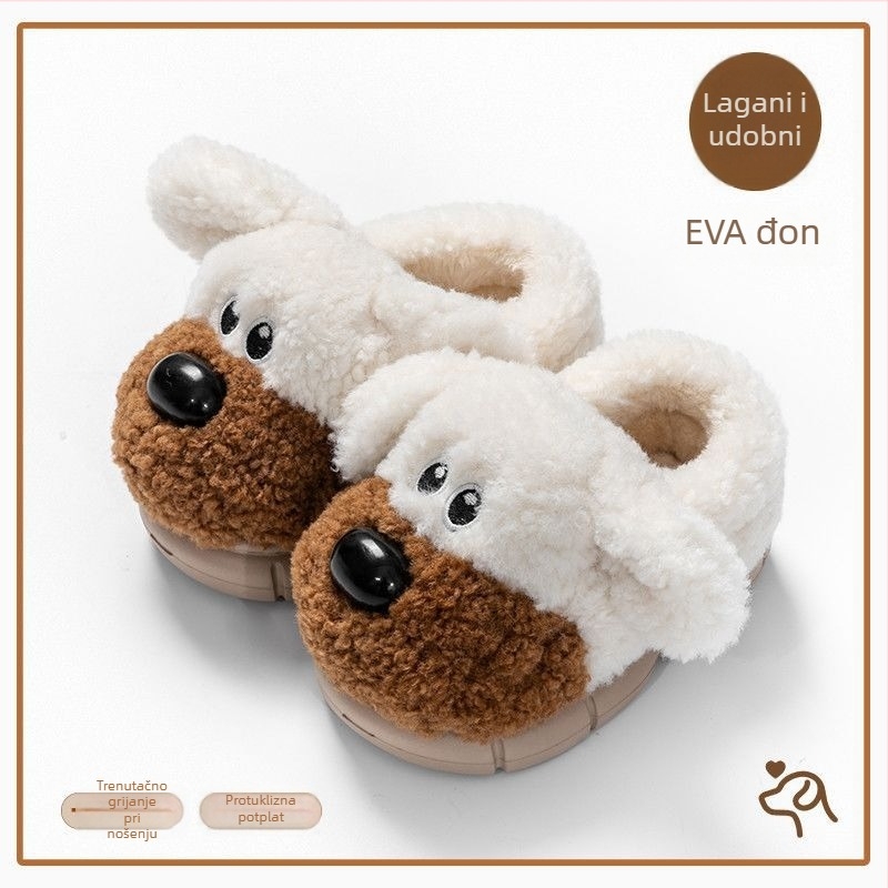 Dječje plišane papuče za unutarnju upotrebu, unisex, gornji materijal: fleece, EVA đon, karikatura uzorak