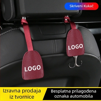 Unutarnji automobilni kukica s skrivenim naslonom za glavu – koža i cinkova legura, jednostavan stil, unutarnja dekoracija i pohrana