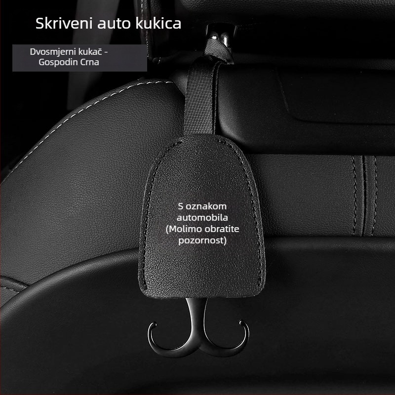 Unutarnji automobilni kukica s skrivenim naslonom za glavu – koža i cinkova legura, jednostavan stil, unutarnja dekoracija i pohrana