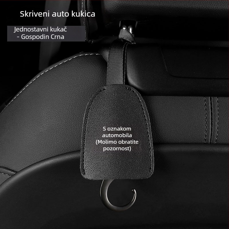 Unutarnji automobilni kukica s skrivenim naslonom za glavu – koža i cinkova legura, jednostavan stil, unutarnja dekoracija i pohrana