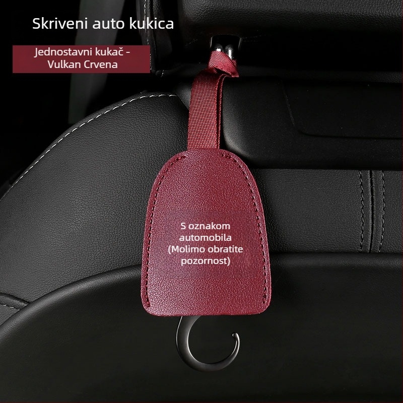 Unutarnji automobilni kukica s skrivenim naslonom za glavu – koža i cinkova legura, jednostavan stil, unutarnja dekoracija i pohrana