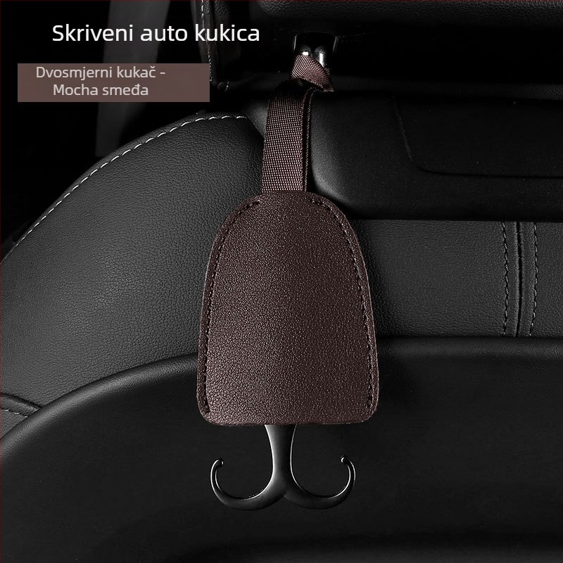 Unutarnji automobilni kukica s skrivenim naslonom za glavu – koža i cinkova legura, jednostavan stil, unutarnja dekoracija i pohrana