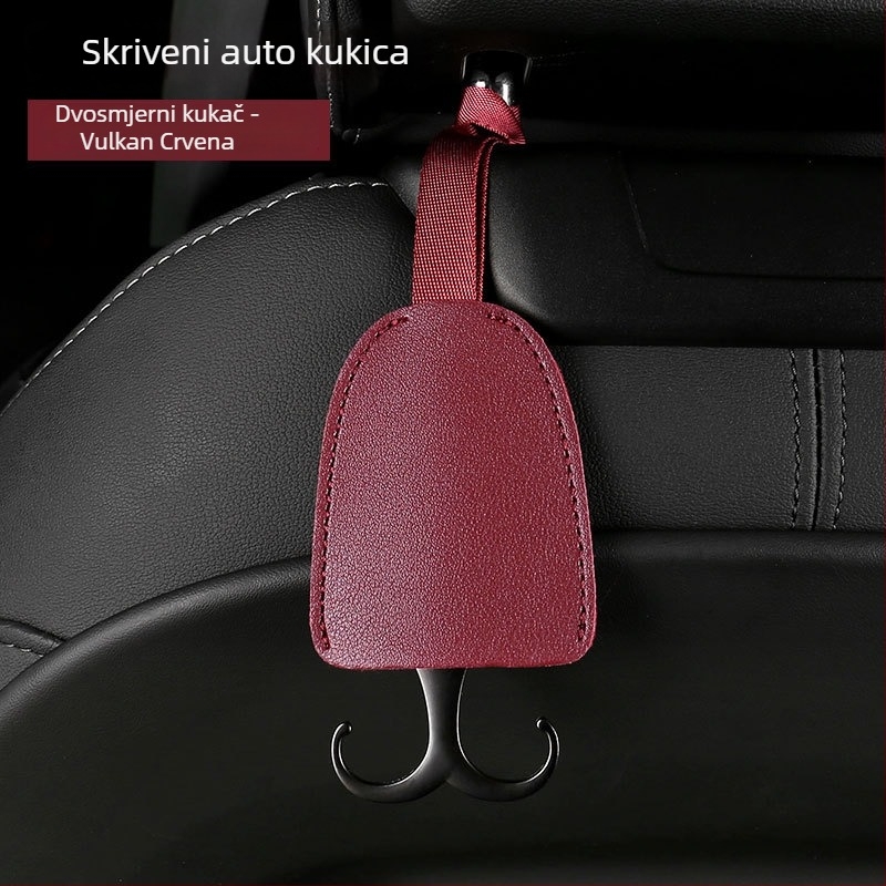 Unutarnji automobilni kukica s skrivenim naslonom za glavu – koža i cinkova legura, jednostavan stil, unutarnja dekoracija i pohrana