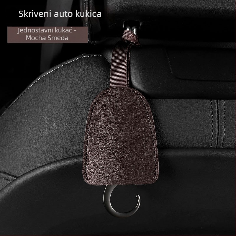Unutarnji automobilni kukica s skrivenim naslonom za glavu – koža i cinkova legura, jednostavan stil, unutarnja dekoracija i pohrana