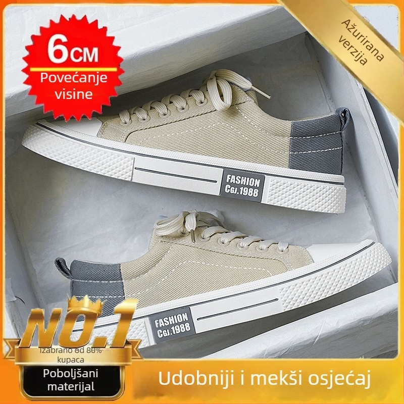 Muške platnene tenisice, niski kroj, prozračne, vezanje, debela potplata