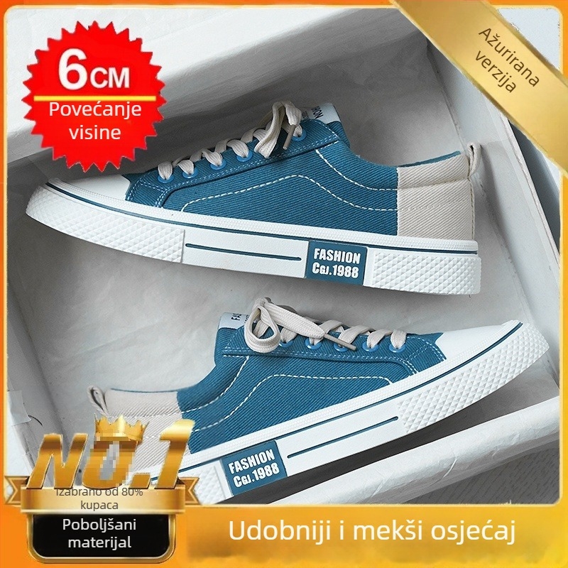 Muške platnene tenisice, niski kroj, prozračne, vezanje, debela potplata