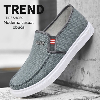 Muške platnene tenisice – bez vezica, prozračne, lagane, niski vrh, špičasti nos