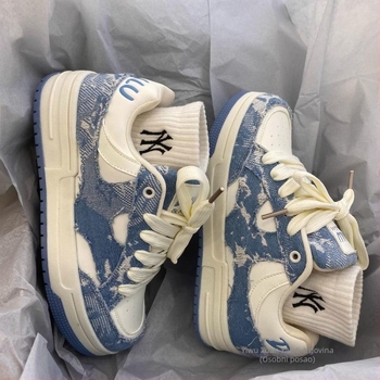 Unisex tenisice s okruglim vrhom, PU gornji dio, Skull uzorak, vezivanje šnura, podignuta potplata