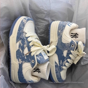 Unisex tenisice s okruglim vrhom, PU gornji dio, Skull uzorak, vezivanje šnura, podignuta potplata