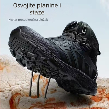 Taktične borbene čizme, visok mrežasti gornji dio, gumeni potplat, EVA ulošak, PU vanjski materijal
