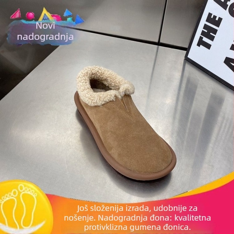 Ženske loaferice s mekim potplatom, toplja fleece podstava, gumena potplata, srednja visina gornjeg dijela, zaobljeni vrh