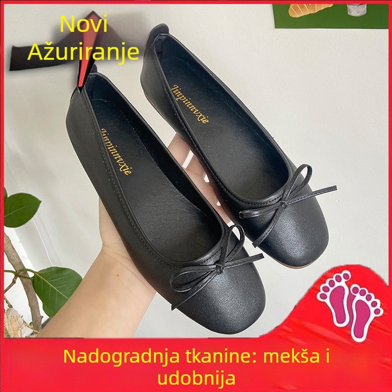 Ženske mokasine s kvadratnim vrhom, gornji dio od mikrovlaknaste kože, niski potplat 1–3 cm, slip-on