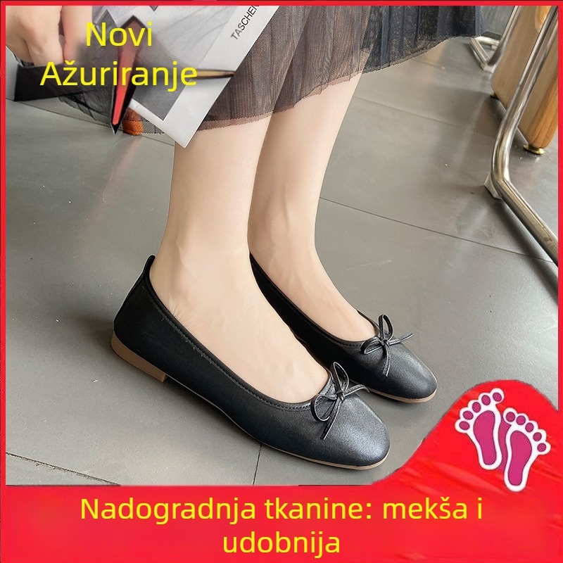 Ženske mokasine s kvadratnim vrhom, gornji dio od mikrovlaknaste kože, niski potplat 1–3 cm, slip-on