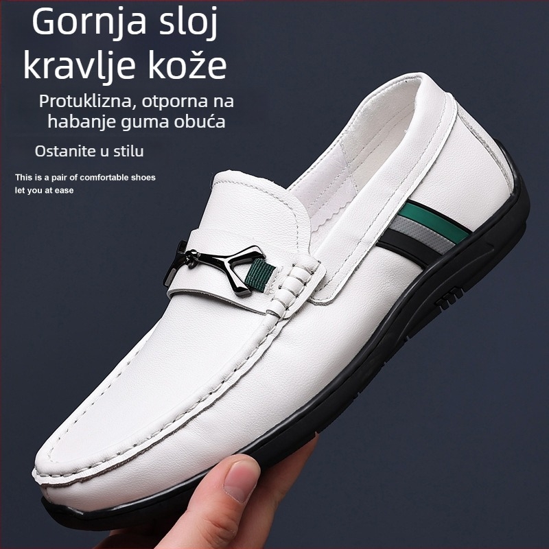 Muške Bean cipele, ručno izrađene od kože prve klase, casual kožne cipele, okrugli vrh, gumeni đon (guma; dišuće; protuklizno)