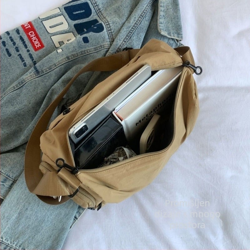 Unisex nylon torba preko ramena, višenamjenska putna torba sa zatvaranjem na zip