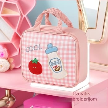 Torbica za šminku s vezenim dizajnom, sklopiva višestruka organizacija, velik kapacitet, Oxford tkanina, zatvarač