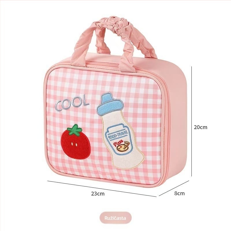 Torbica za šminku s vezenim dizajnom, sklopiva višestruka organizacija, velik kapacitet, Oxford tkanina, zatvarač