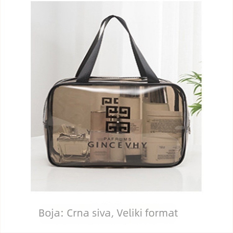 PVC kozmetička torbica, kubnog oblika, veliki kapacitet, višefunkcionalna s odjeljkom za suho/mokro, vodootporna, za putovanja