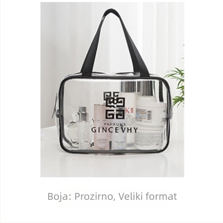PVC kozmetička torbica, kubnog oblika, veliki kapacitet, višefunkcionalna s odjeljkom za suho/mokro, vodootporna, za putovanja