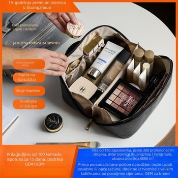 PU kozmetička torbica za žene — prijenosna, višenamjenska torbica za kozmetiku s zatvaračem i pamukom iznutra