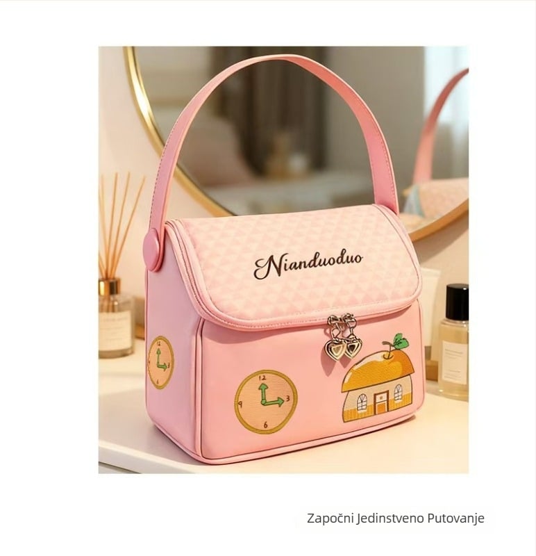 Kozmetička torbica PU - print uzorak, podstava od poliestera, zatvarač, vodootporna