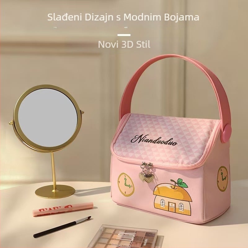 Kozmetička torbica PU - print uzorak, podstava od poliestera, zatvarač, vodootporna