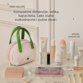 Putna kozmetička torbica za putovanje, poliester, jednobojni dizajn, vodootporna i proširiva, gradski minimalistički stil, unisex