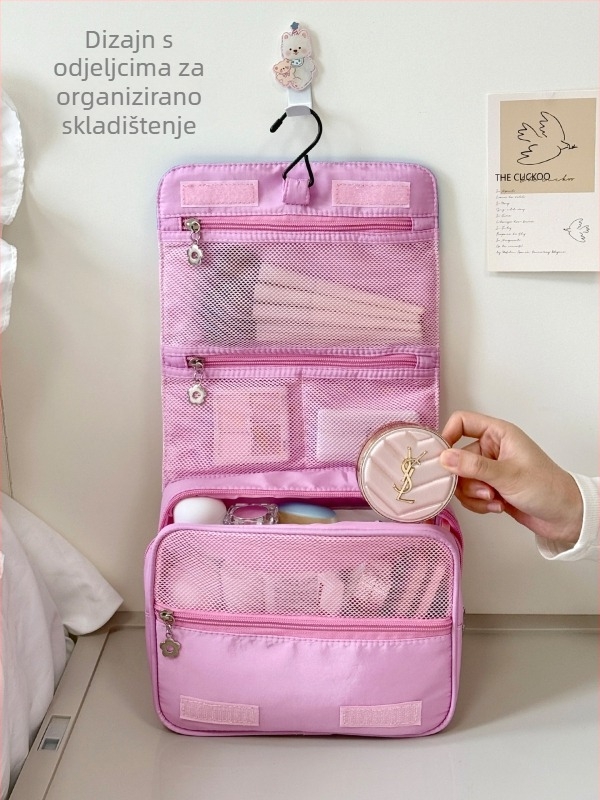 Torba za šminku i kozmetička torba s temom psa, platnena, pliš dizajn, životinjski uzorak, podstava od poliestera