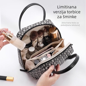 Torba za kozmetiku i torbica za toaletnu potrepštinu – gradski minimalistički stil, geometrijski uzorak, poliester, Tide silk brend, proljeće 2025, prijenosna torbica za šminku